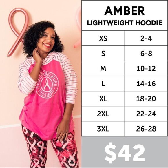 Lularoe Amber Hoodie Breast Cancer Awareness - Size Small - Picture 2 of 2